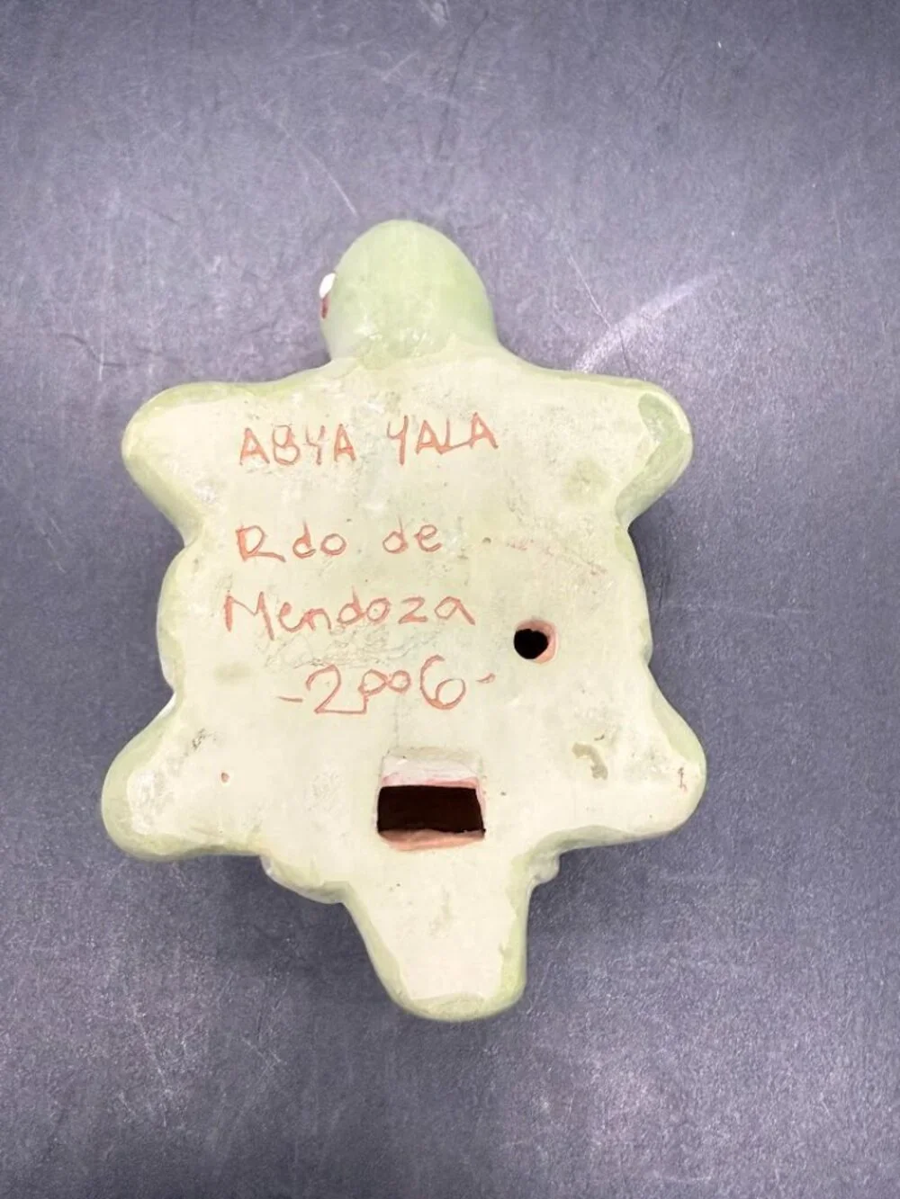 Vintage Terra Cotta Pottery Turtle Ocarina Whistle Flute Abya Yala Latin America